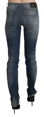 Ermanno Scervino Blue Washed Mid Waist Skinny Denim Jeans - W26 - Jeans