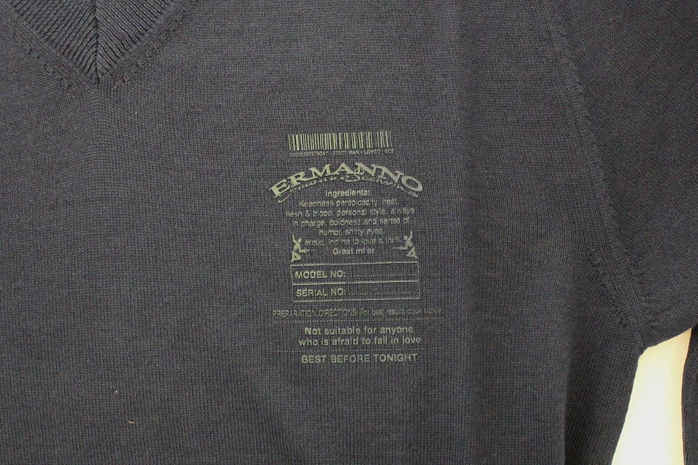 Ermanno Scervino Blue Wool Blend V-neck Pullover Sweater - Sweaters