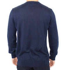 Ermanno Scervino Blue Wool Blend V-neck Pullover Sweater - Sweaters