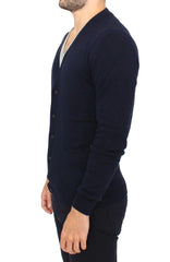 Ermanno Scervino Blue Wool Cashmere Cardigan Pullover Sweater - Cardigans