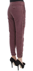 Ermanno Scervino Bordeaux Cotton Cropped Cargo Pants - IT38|XS - Cargo Pants