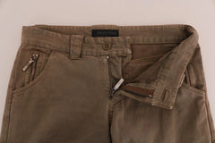 Ermanno Scervino Brown Cotton Casual Slim Fit Pants - IT38|XS - Chinos