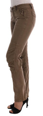 Ermanno Scervino Brown Cotton Casual Slim Fit Pants - IT38|XS - Chinos