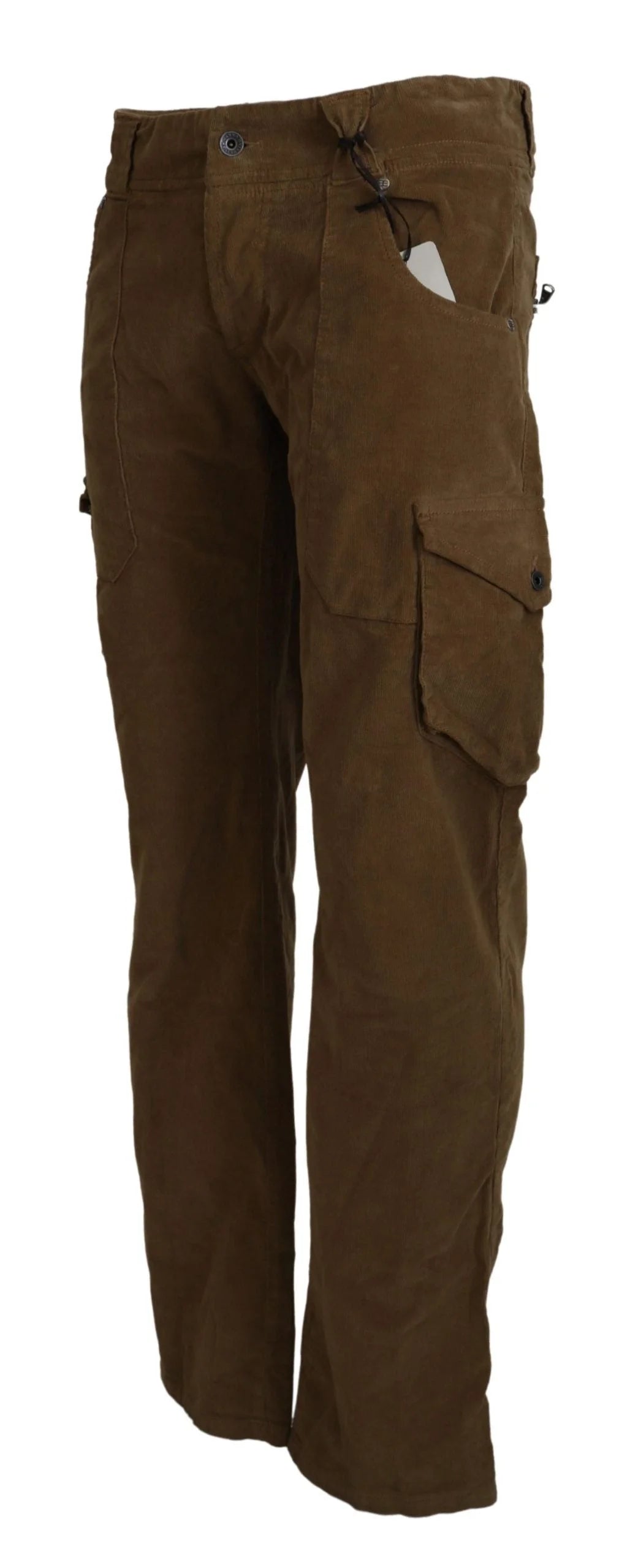 Ermanno Scervino Brown Cotton Corduroy Cargo Pants - IT46 | S - Cargo Pants