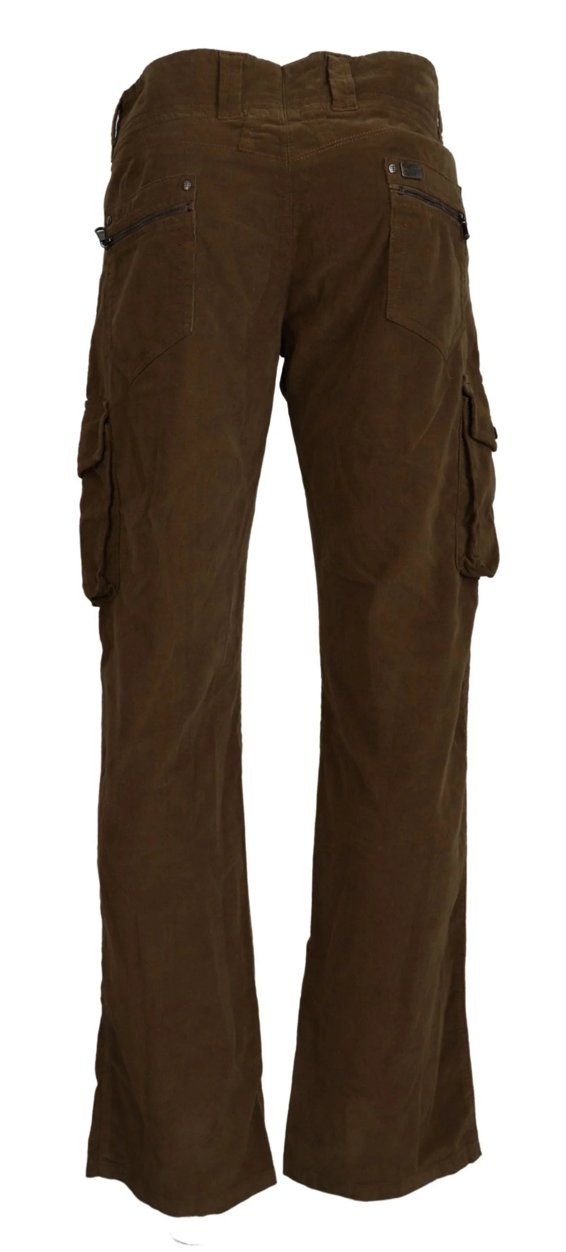 Ermanno Scervino Brown Cotton Corduroy Cargo Pants - IT46 | S - Cargo Pants