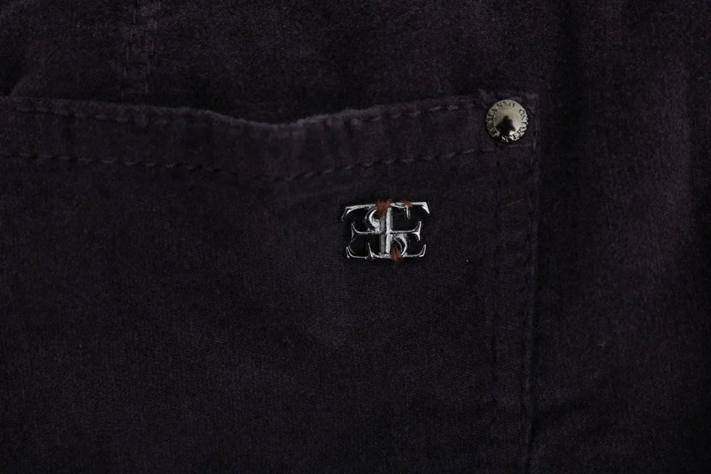 Ermanno Scervino Brown Cotton Cropped Casual Pants - Jeans