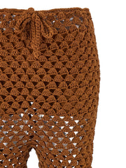 Ermanno Scervino Brown Cotton Flared Pants