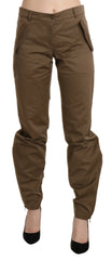 Ermanno Scervino Brown Mid Waist Straight Cotton Pants - IT40|S - Trousers