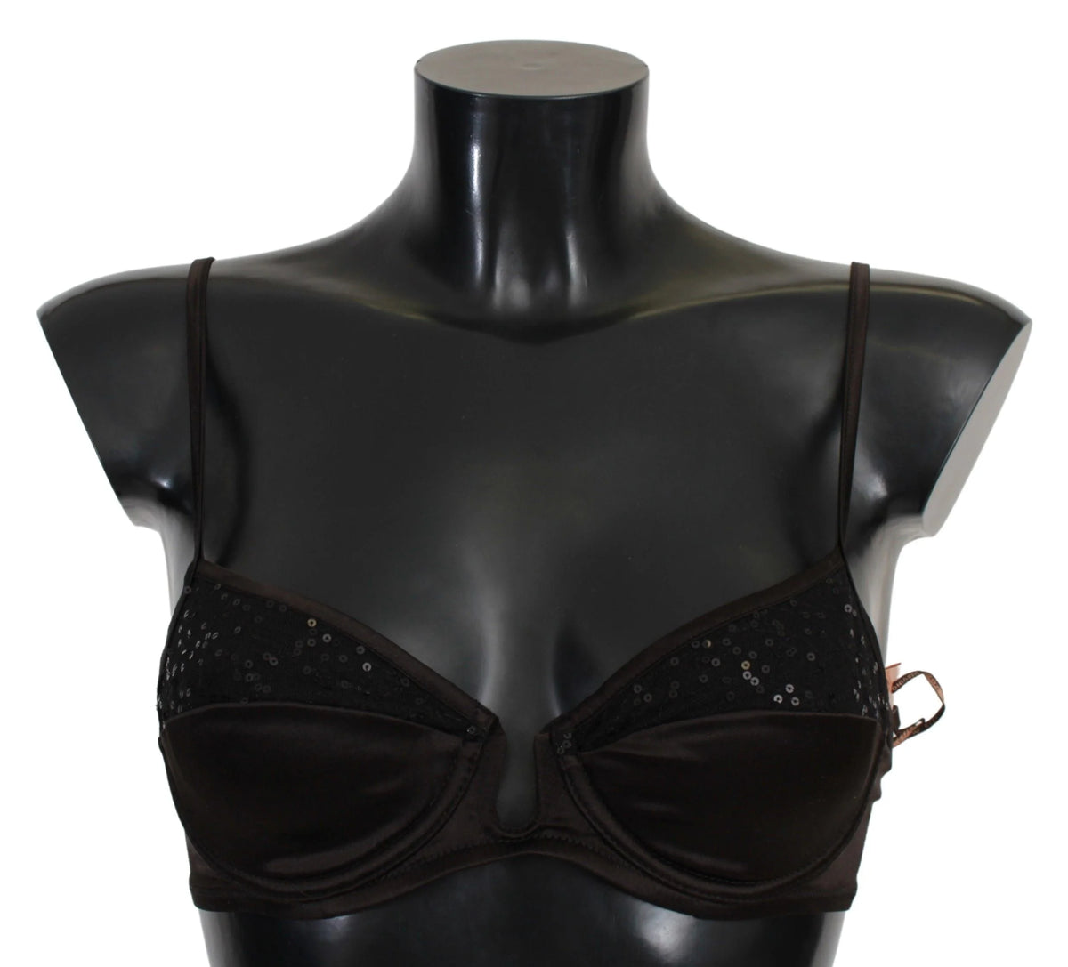 Ermanno Scervino Brown Sequined Balconcino Bra Underwear - IT2 | S - Bras