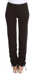 Ermanno Scervino Brown Stretch Casual Trousers Pants - IT38 | S - Trousers