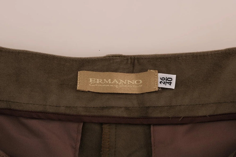 Ermanno Scervino Brown Velvet Bermuda Shorts - Bermudas