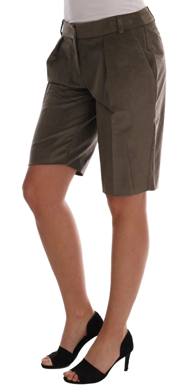 Ermanno Scervino Brown Velvet Bermuda Shorts - Bermudas