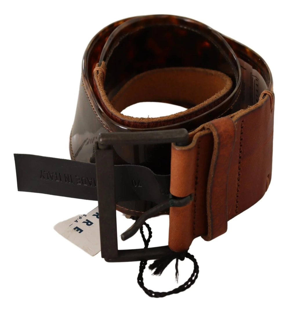 Ermanno Scervino Dark Brown Leather Buckle Waist Belt - 75 cm / 29,5 Inches - Belts