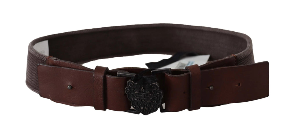 Ermanno Scervino Dark Brown Leather Wide Buckle Waist Belt - 70 cm / 28 Inches - Belts