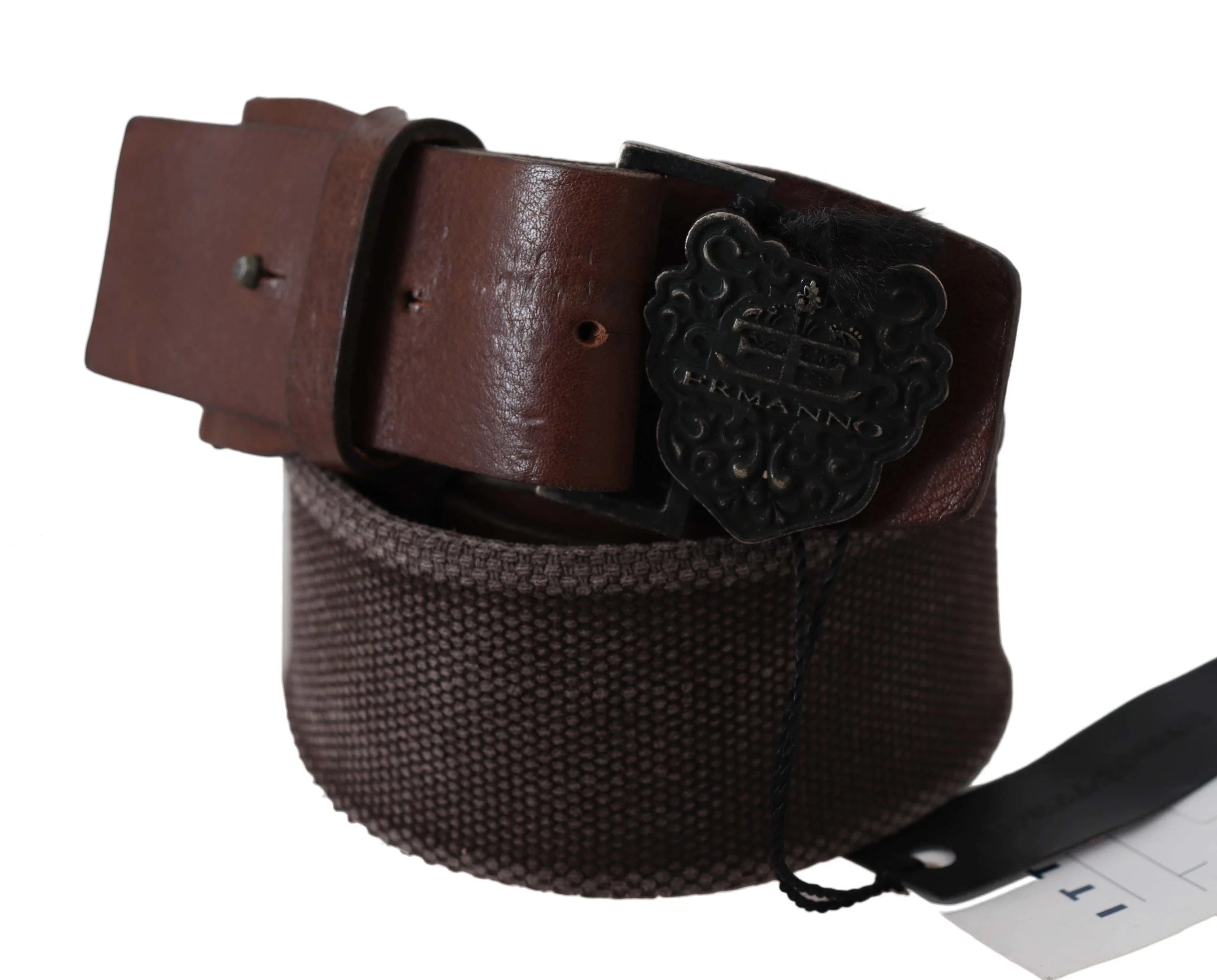 Ermanno Scervino Dark Brown Leather Wide Buckle Waist Belt - 70 cm / 28 Inches - Belts