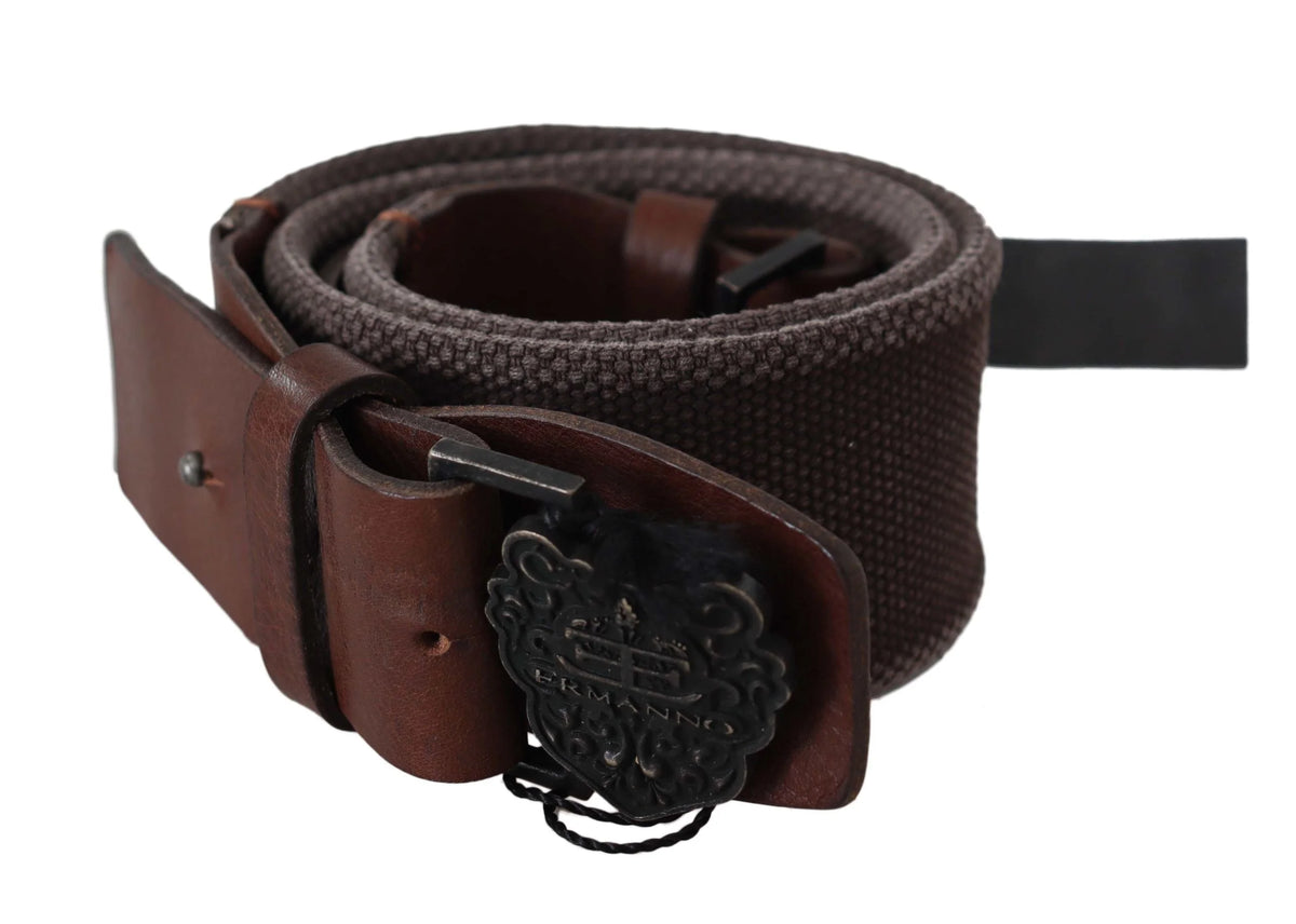 Ermanno Scervino Dark Brown Leather Wide Buckle Waist Belt - 70 cm / 28 Inches - Belts