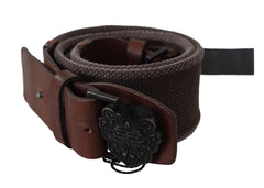 Ermanno Scervino Dark Brown Leather Wide Buckle Waist Belt - 70 cm / 28 Inches - Belts