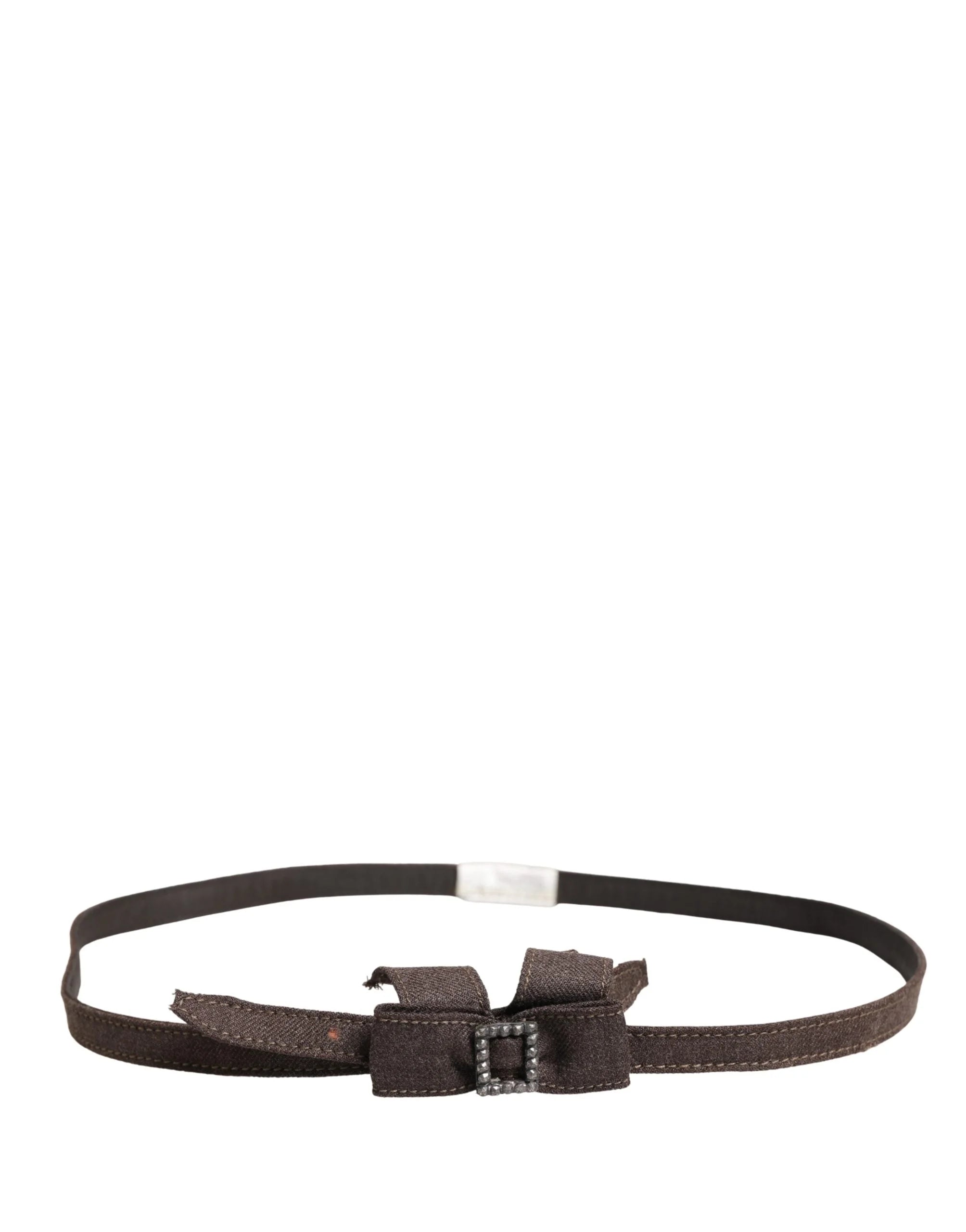 Ermanno Scervino Dark Brown Wool Bow Embellished Buckle Belt - IT42|M