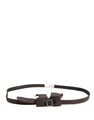 Ermanno Scervino Dark Brown Wool Bow Embellished Buckle Belt - IT42|M