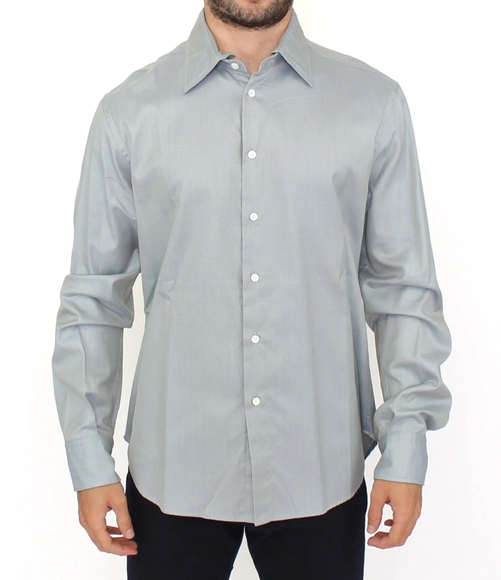 Ermanno Scervino Gray Cotton Long Sleeve Casual Shirt Top - IT50 | L - Shirts