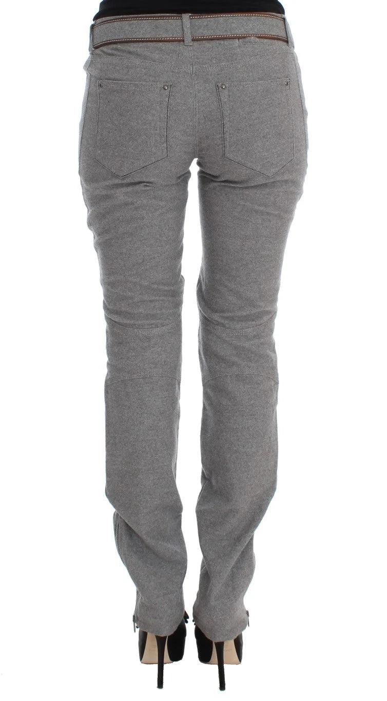 Ermanno Scervino Gray Cotton Slim Fit Casual Bootcut Pants - IT46|XL - Jeans