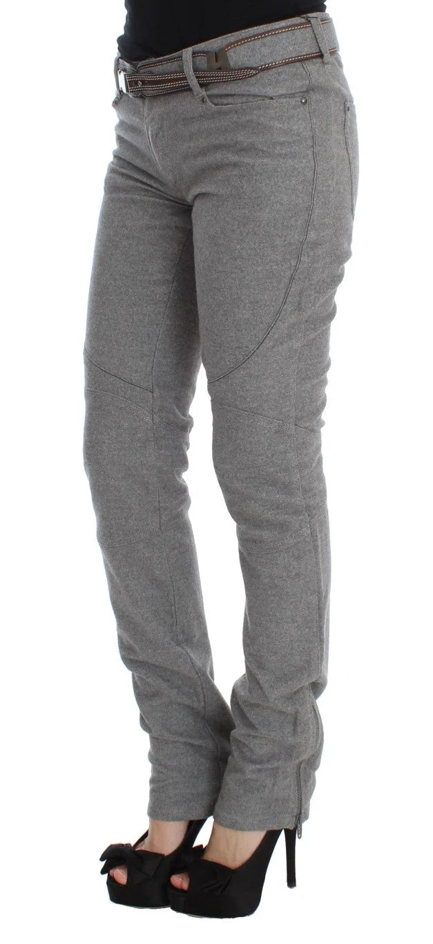 Ermanno Scervino Gray Cotton Slim Fit Casual Bootcut Pants - IT46|XL - Jeans