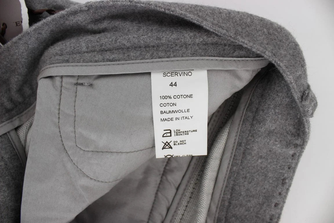 Ermanno Scervino Gray Cotton Straight Fit Casual Pants - Jeans