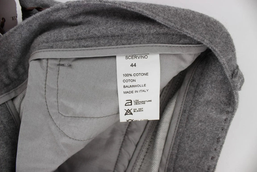 Ermanno Scervino Gray Cotton Straight Fit Casual Pants - Jeans