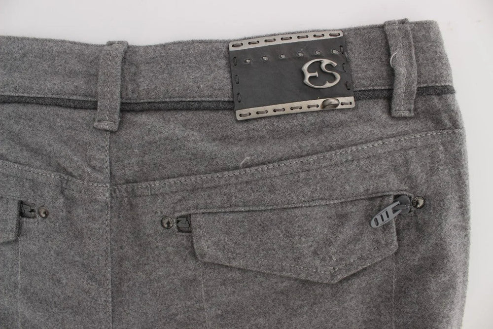 Ermanno Scervino Gray Cotton Straight Fit Casual Pants - Jeans