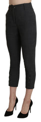 Ermanno Scervino Gray High Waist Capri Cropped Cotton Pants - IT38|XS - Trousers