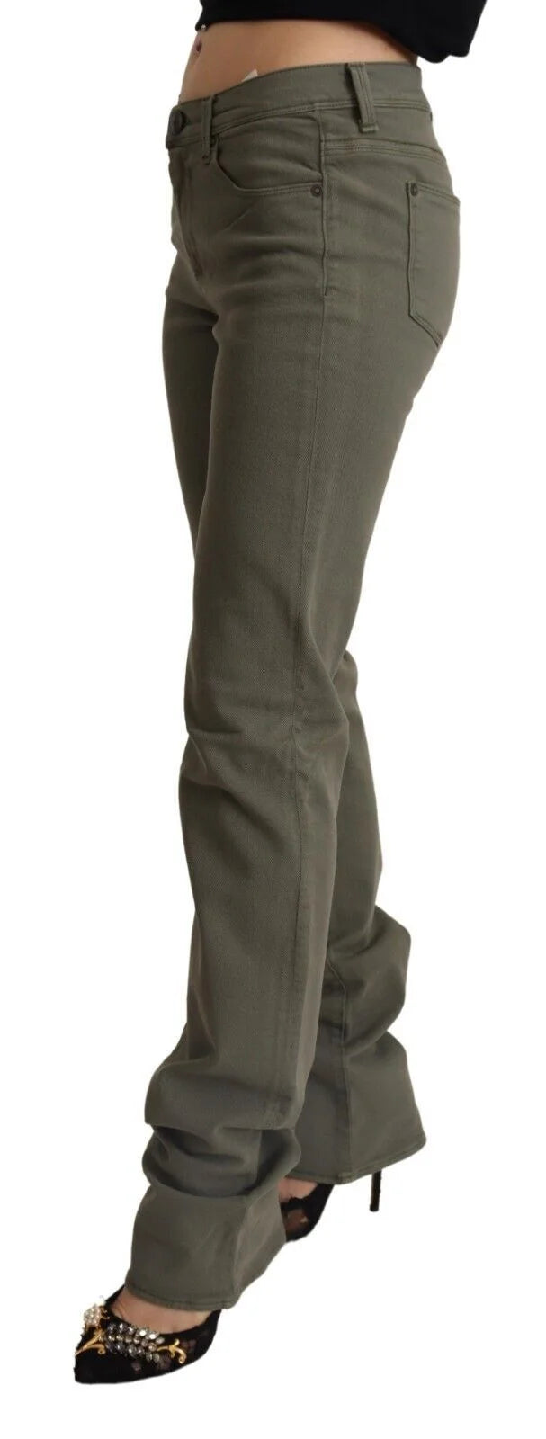 Ermanno Scervino Gray Low Waist Cotton Skinny Denim Trouser Jeans - W28 - Jeans