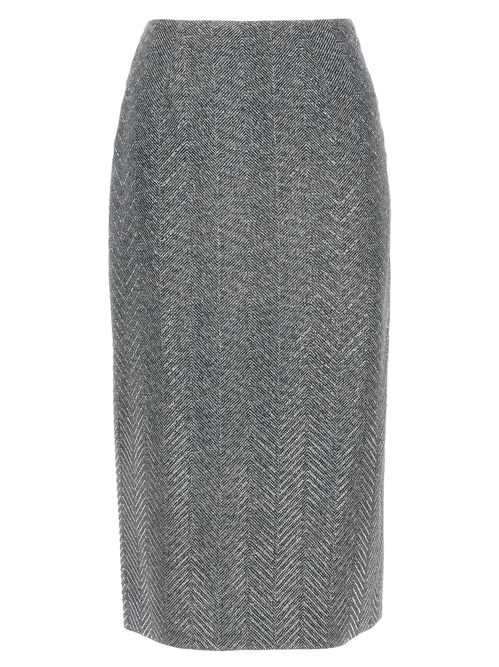 Ermanno Scervino Gray Silk Midi Skirt - IT44