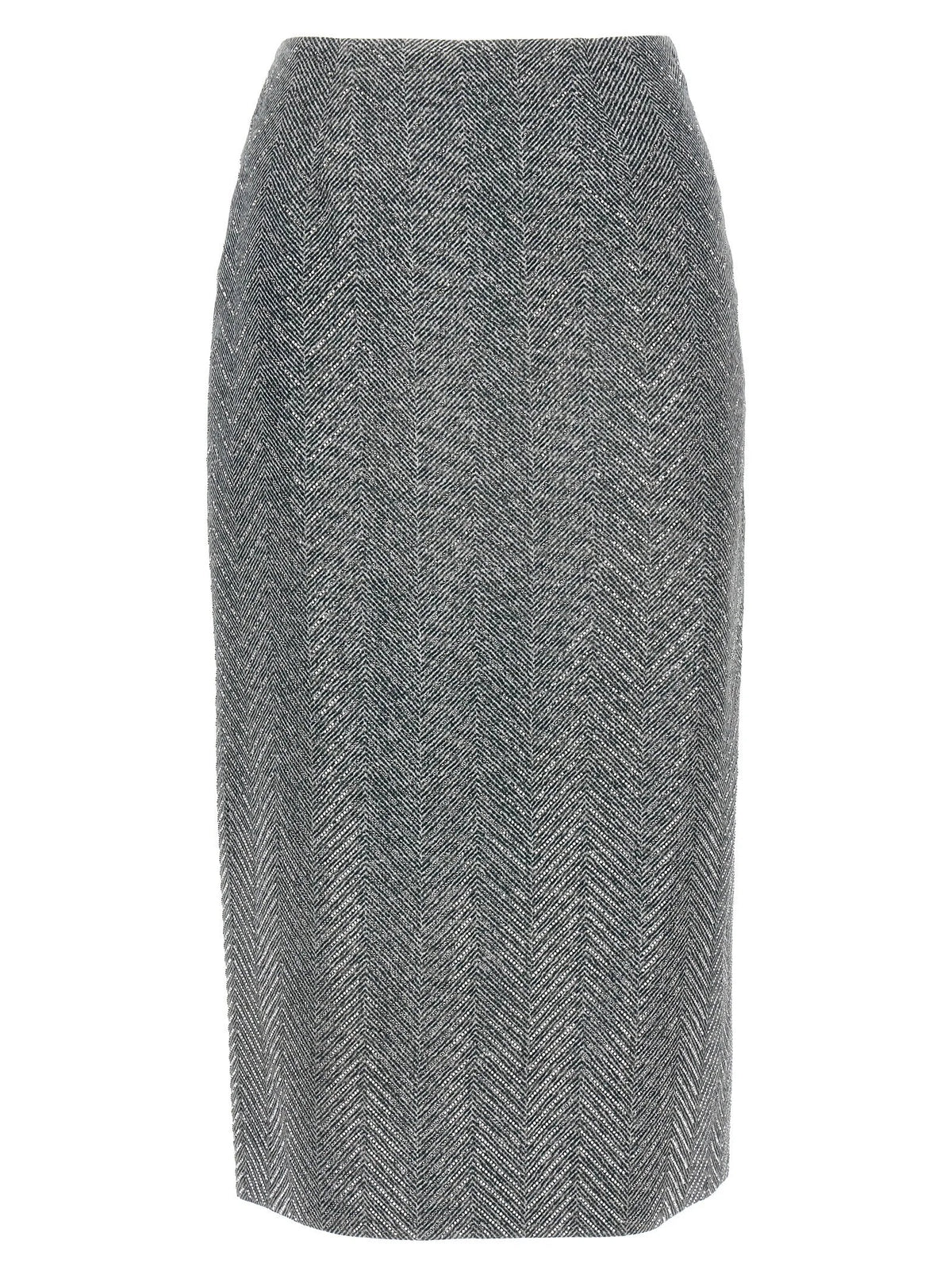 Ermanno Scervino Gray Silk Midi Skirt - IT44