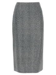 Ermanno Scervino Gray Silk Midi Skirt - IT44