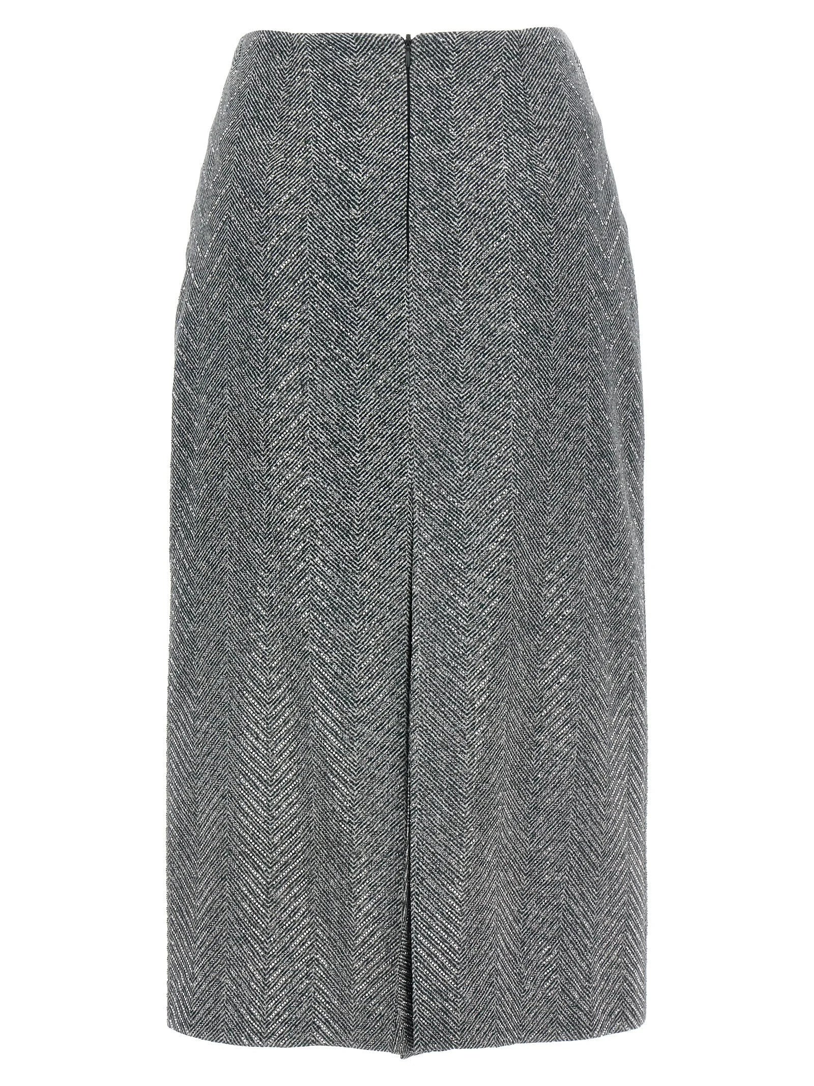 Ermanno Scervino Gray Silk Midi Skirt - IT44