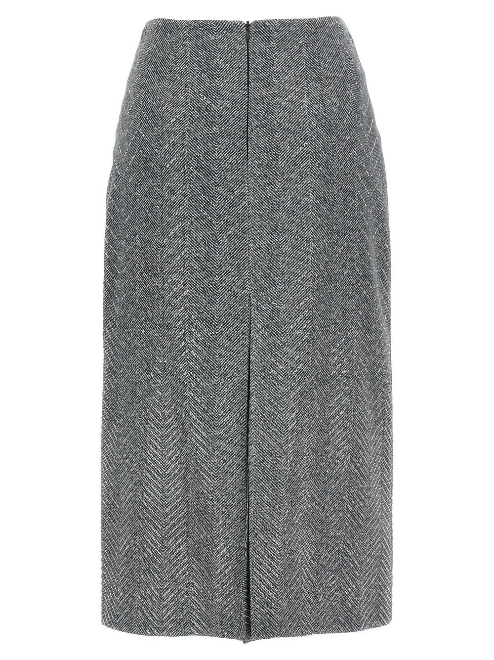 Ermanno Scervino Gray Silk Midi Skirt - IT44