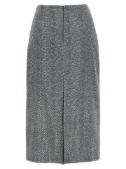 Ermanno Scervino Gray Silk Midi Skirt - IT44