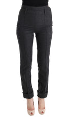 Ermanno Scervino Gray Virgin Wool Skinny Casual Pants - Trousers