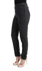 Ermanno Scervino Gray Virgin Wool Skinny Casual Pants - Trousers
