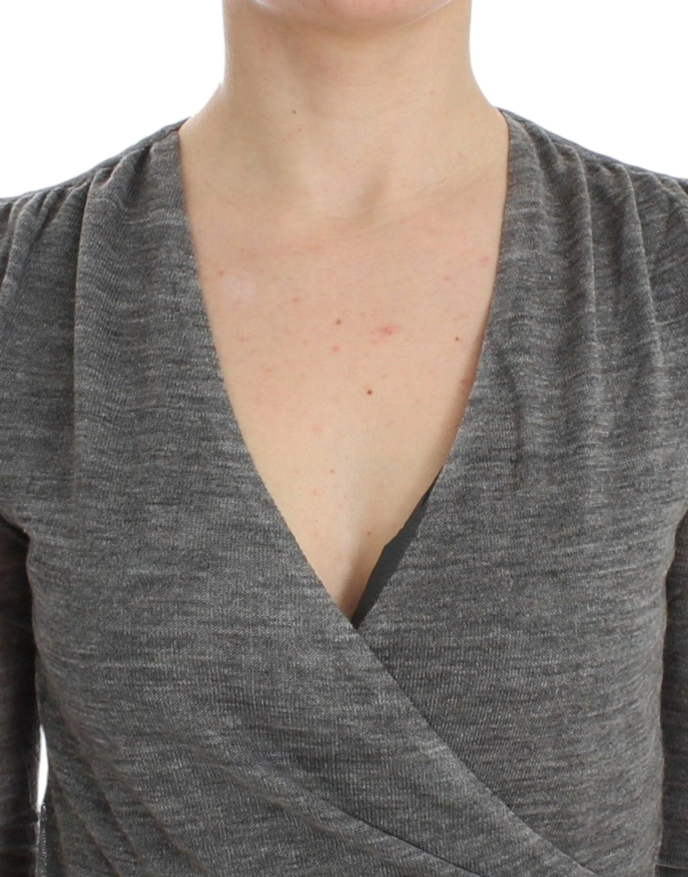 Ermanno Scervino Gray Wool Blend Stretch Long Sleeve Sweater - IT44 | M - Sweaters