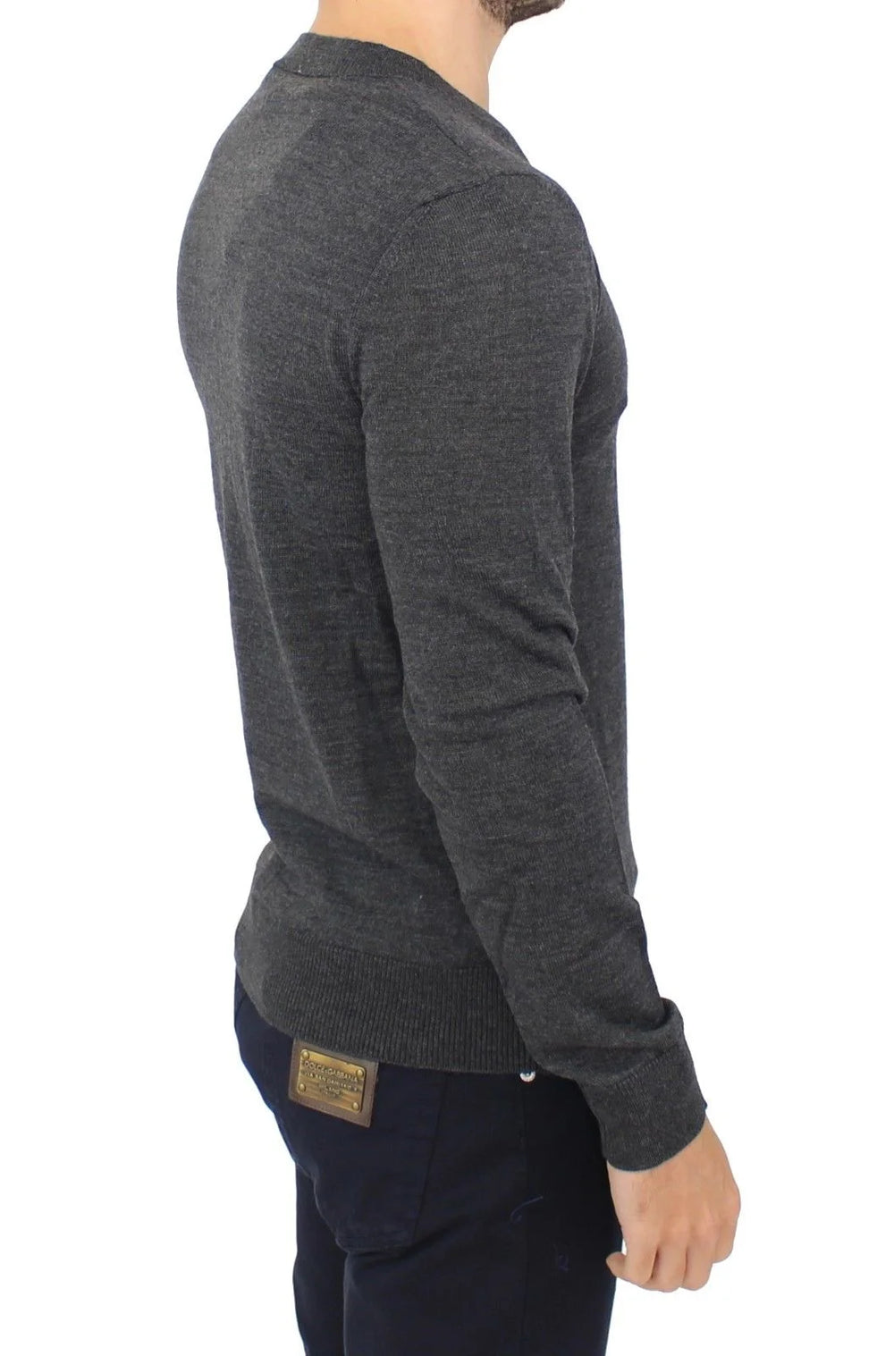 Ermanno Scervino Gray Wool Blend V-neck Pullover Sweater - IT46 | S - Sweaters