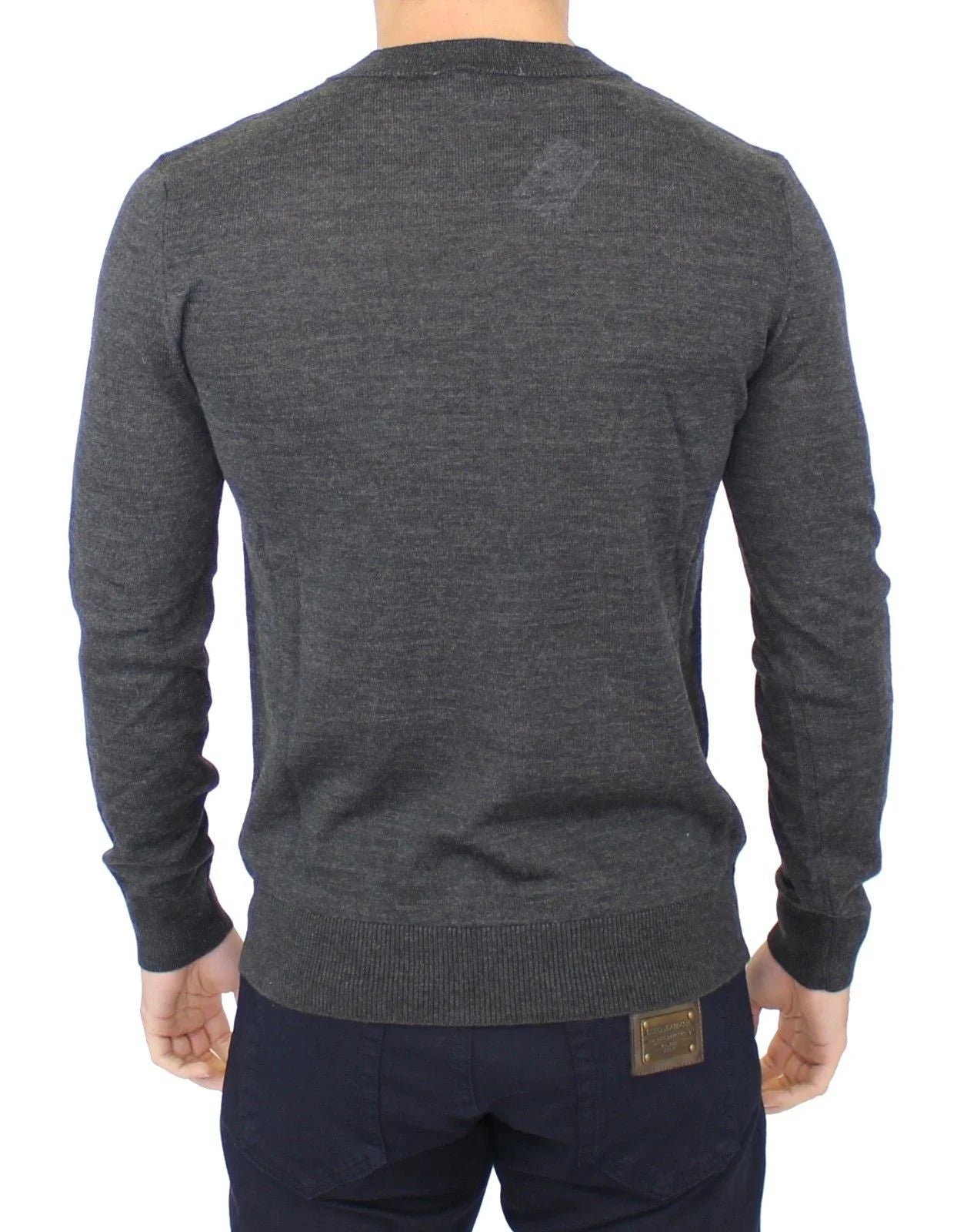 Ermanno Scervino Gray Wool Blend V-neck Pullover Sweater - IT46 | S - Sweaters