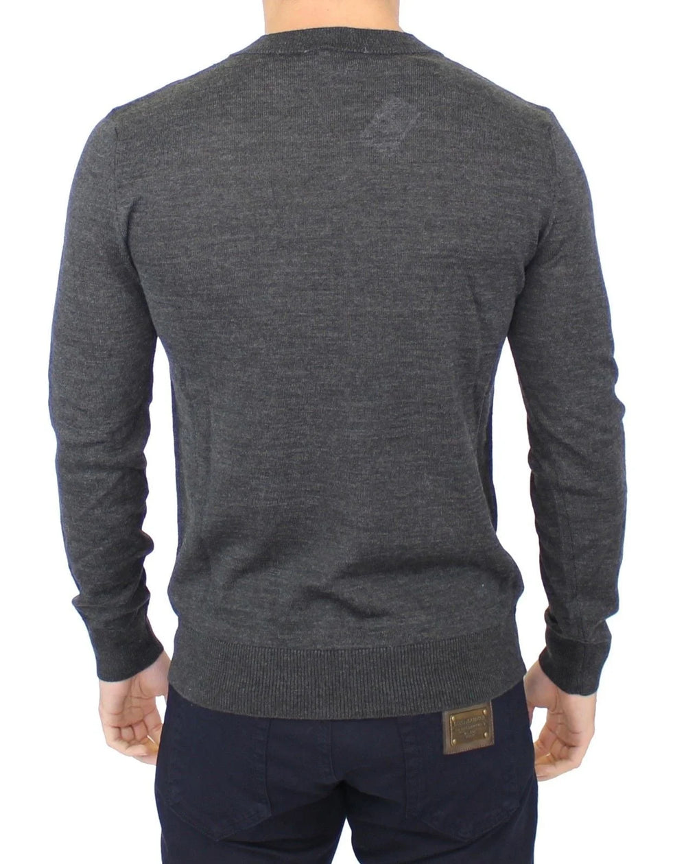 Ermanno Scervino Gray Wool Blend V-neck Pullover Sweater - IT46 | S - Sweaters