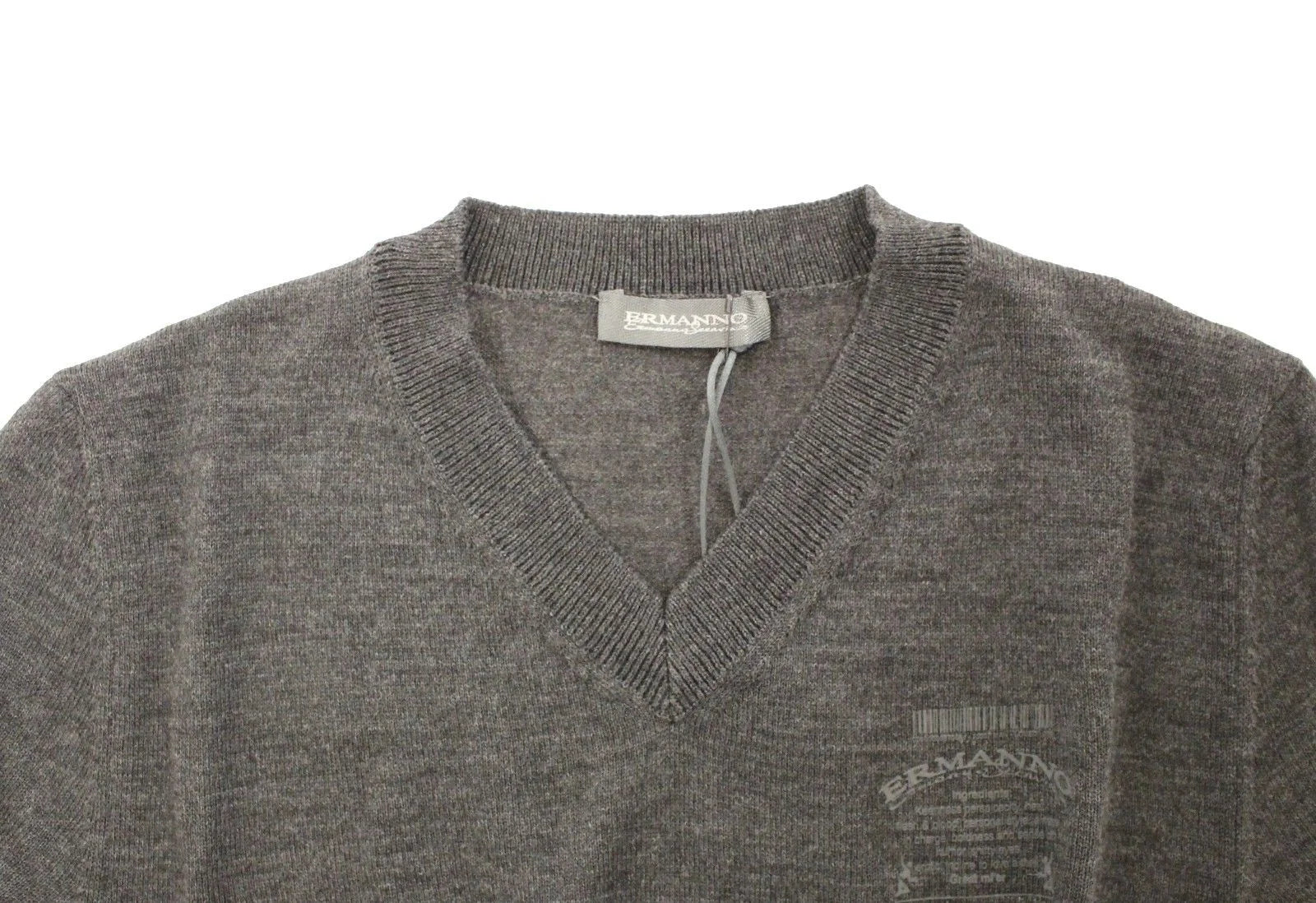 Ermanno Scervino Gray Wool Blend V-neck Pullover Sweater - IT46 | S - Sweaters