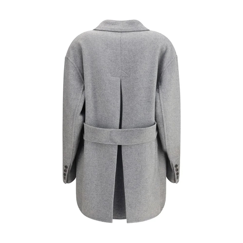 Ermanno Scervino Gray Wool Coat - IT42 | L