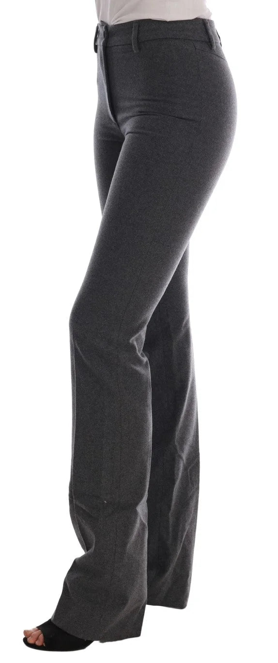 Ermanno Scervino Gray Wool Stretch Slim Pants - IT38|XS - Trousers