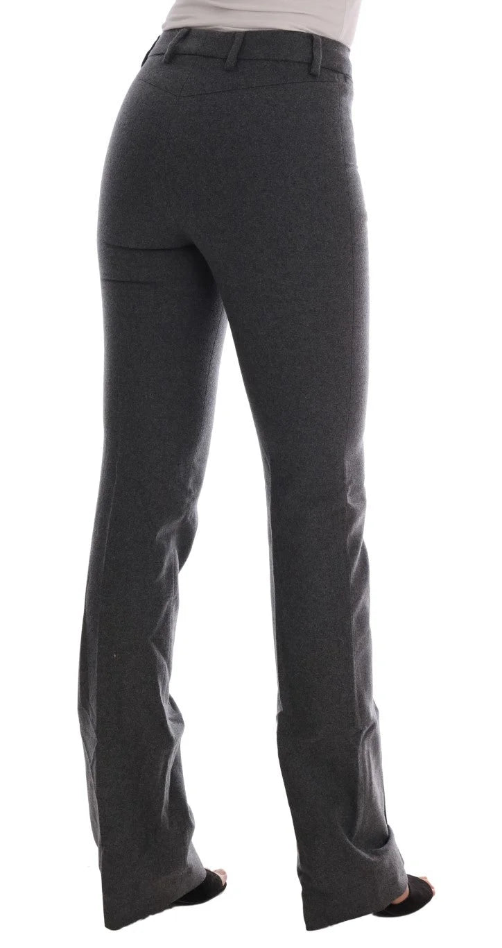 Ermanno Scervino Gray Wool Stretch Slim Pants - IT38|XS - Trousers