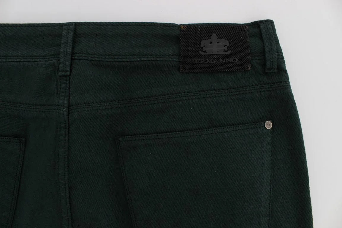 Ermanno Scervino Green Cotton Denim Stretch Straight Fit Jeans - W34 - Jeans