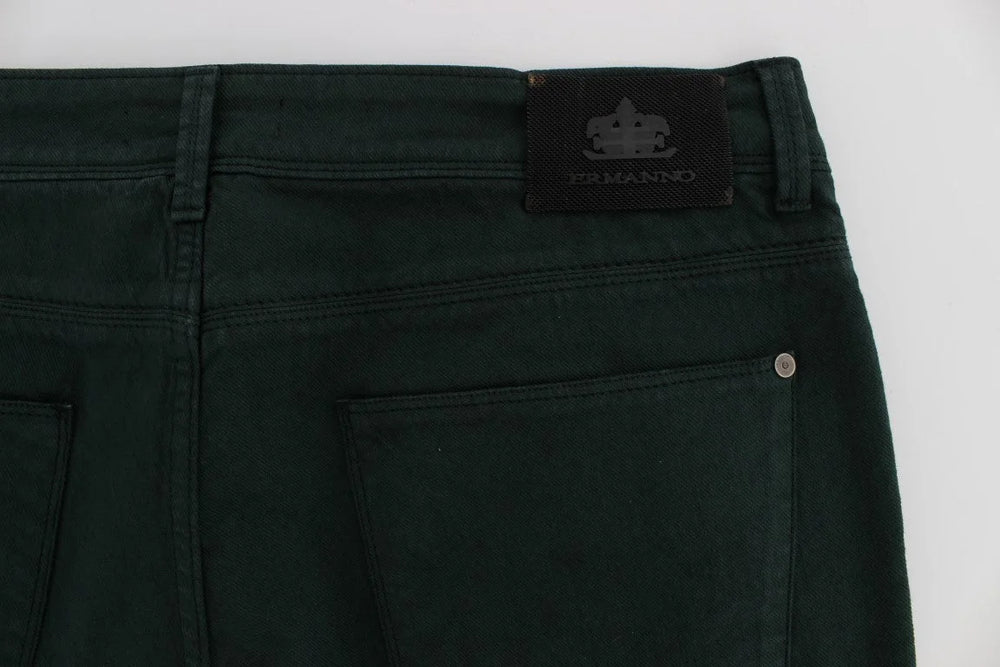 Ermanno Scervino Green Cotton Denim Stretch Straight Fit Jeans - W34 - Jeans