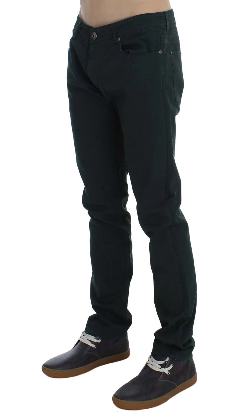 Ermanno Scervino Green Cotton Denim Stretch Straight Fit Jeans - W34 - Jeans